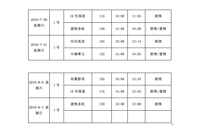 2016中国电影博物馆印度电影展映片单（ 7.16-8.7周六、周日）