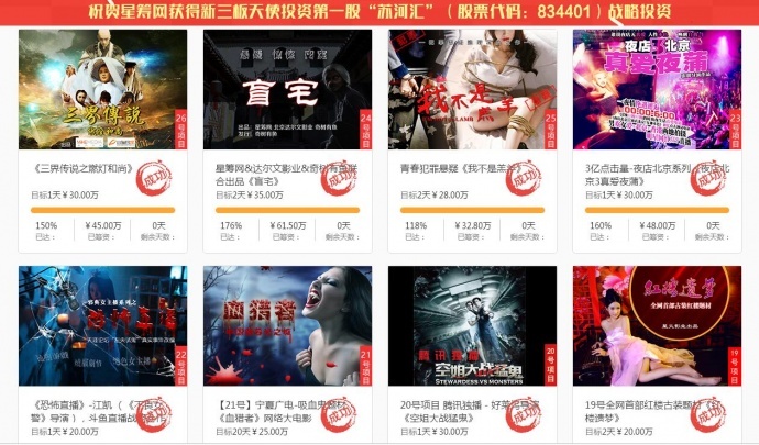 星筹网标杆引领再发声 影视众筹需修炼行业内功