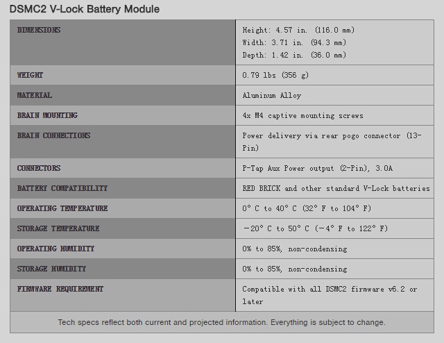 RED DSMC2 V-LOCK BATTERY MODULE V口电池模块