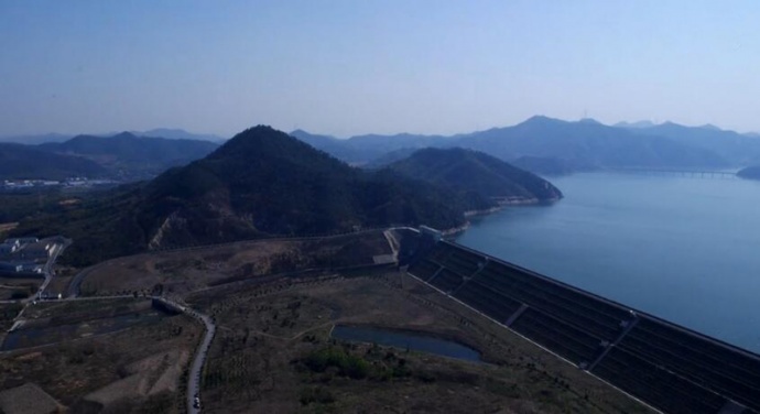 水库航拍 发现平凡中的不平凡美景