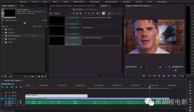 Adobe Premiere Pro CC可以创建隐藏式字幕了！