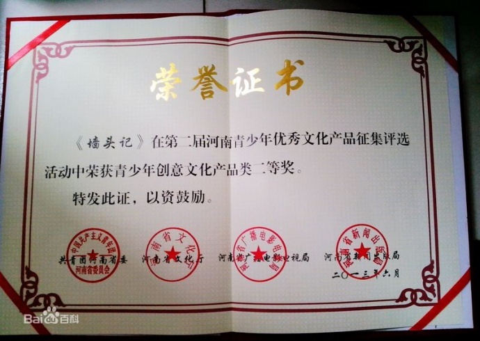 戏曲动漫-王小东-荣誉证书（部分）