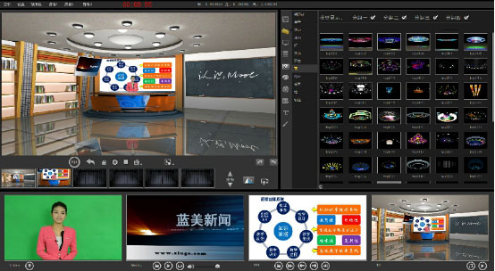 就单个产品讲述当今主流的两路虚拟演播室具备的功能与效果