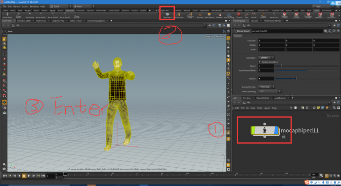 【特效】Houdini 16【创意云】5分钟学会制作丧尸群集动画(一)