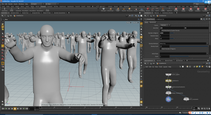 【特效】Houdini 16【创意云】5分钟学会制作丧尸群集动画(一)