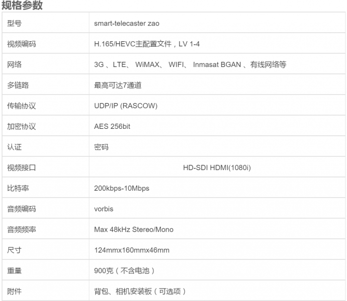 世界首款H.265硬件编码3G/4G直播解决方案