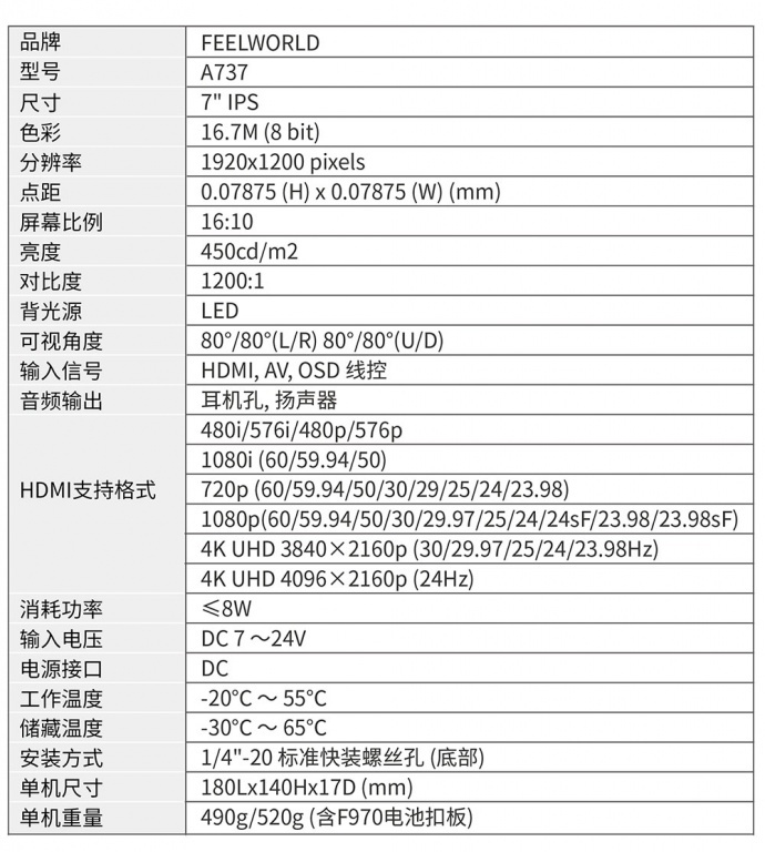 兼容二种4K分辨率？ 富威德7寸铝壳小监的评测解析