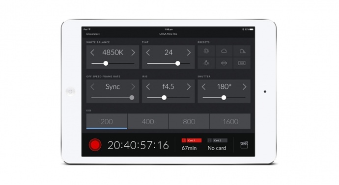 URSA Mini Pro摄影机控制App现已登陆Apple App Store！