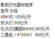 2017年影视器材租赁最新价格！华视风行打破2017年底价！