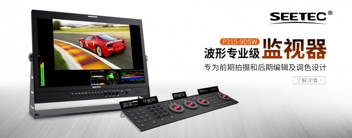 视瑞特P215-9DSW 21.5寸IPS屏全高清1920*1080 双路3G-SDI输入输出 带波形图矢量图直方图专业级摄影摄像导演监视器