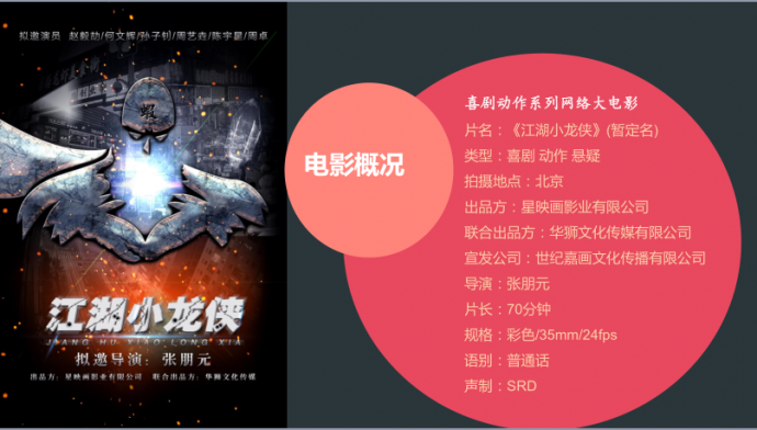 网络大电影 《江湖小龙侠》投资 赞助在　招商