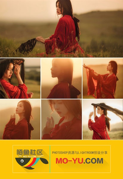 汉服逆光人像后期复古调色lr预设