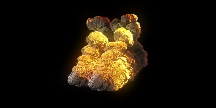 【C4DAE完整教程】 手把手教学-电影中爆炸特效的制作-TFD