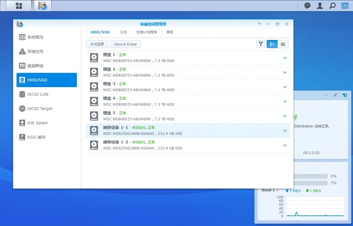 1)安装好M2D17后系统中已经检测到SSD缓存 1)安装好M2D17后系统中已经检测到SSD缓存