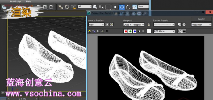 3DMAX渲染线框材质效果蓝海创意云分析