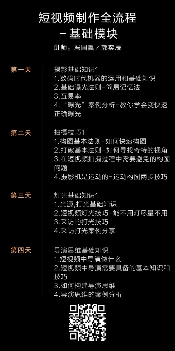 短视频基础模块课程大纲 299优惠倒计时最后三天