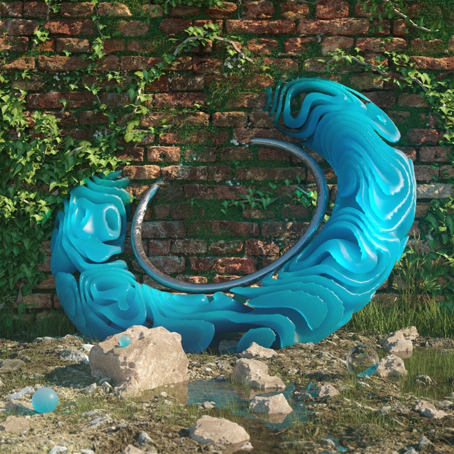 C4D自然场景制作渲染：墙面+地面