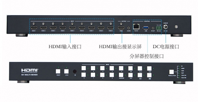 ​派尼珂NK-HD4009HDMIQ高清4K HDMI9画面分割器