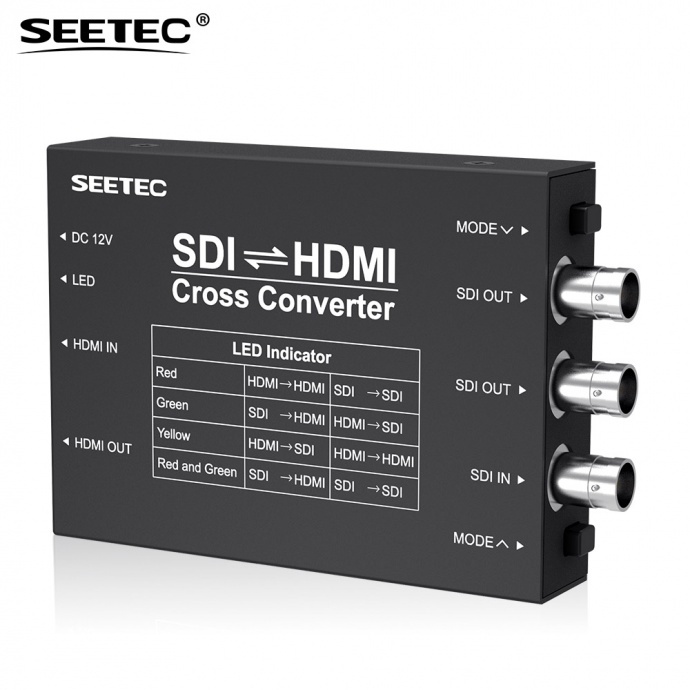 转换器系列-视瑞特高清转换器SCH HDMI转SDI、SDI转HDMI、HDMI/SDI双向互转 大型活动摇臂直播设备转换器 广播级高品质视频转换器 两种通电方式