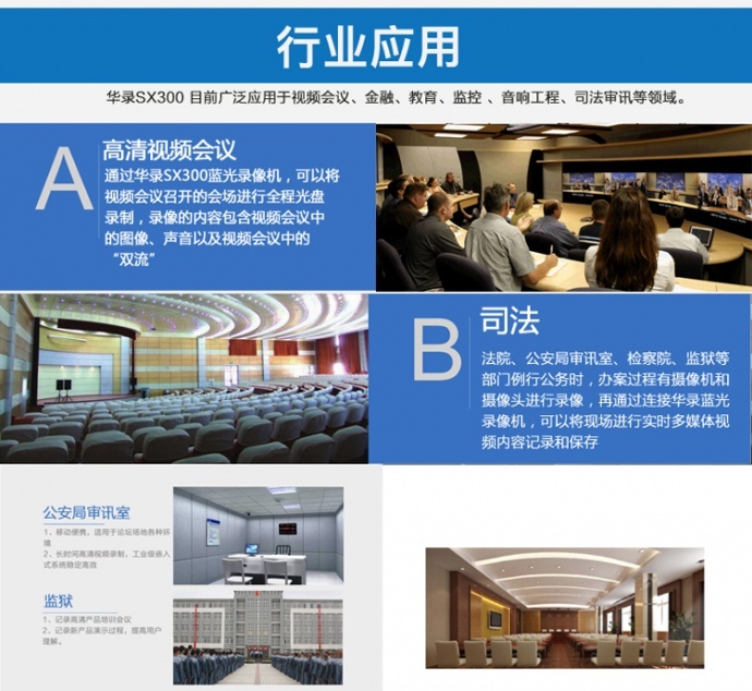 SX300高清SDI录像机刻录机会议法庭教学上的应用