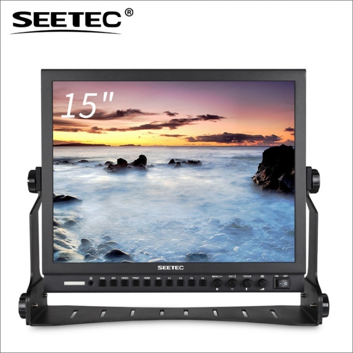 SEETEC视瑞特P150-3HSD 15寸高清单反摄影摄像导演监视器 铝壳设计高清1024×768 3G-SDI/ HDMI广播级导演监视 标准4:3桌面显示器