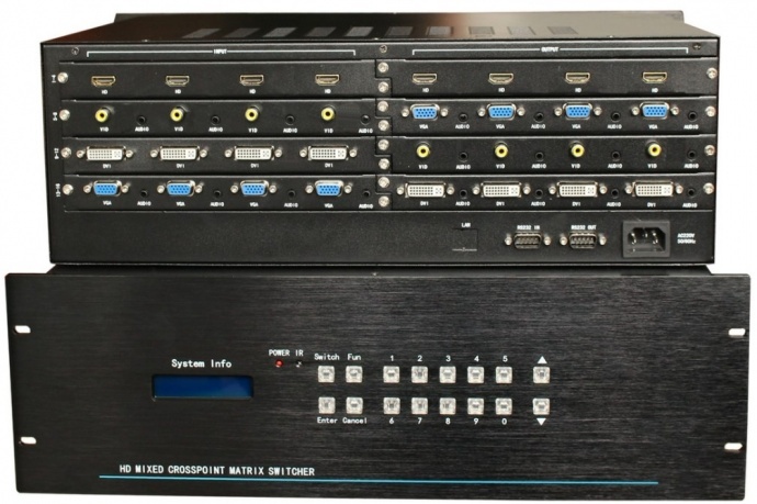 16路VGA16路AV音视频同步会议多媒体混合矩阵在工程上的安装