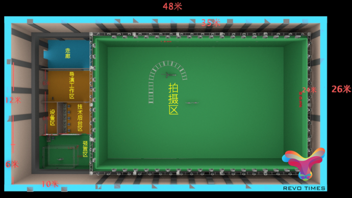 图8. 横店影视城&艾沃次世代共建华夏一号摄影棚虚拟片场效果图