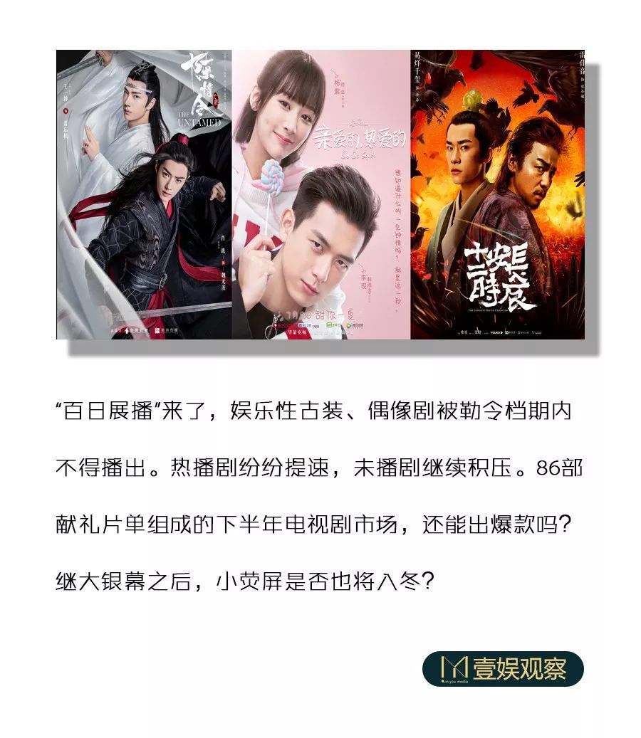 “百日献礼档”拟停播古装、偶像剧，小荧幕不再热播