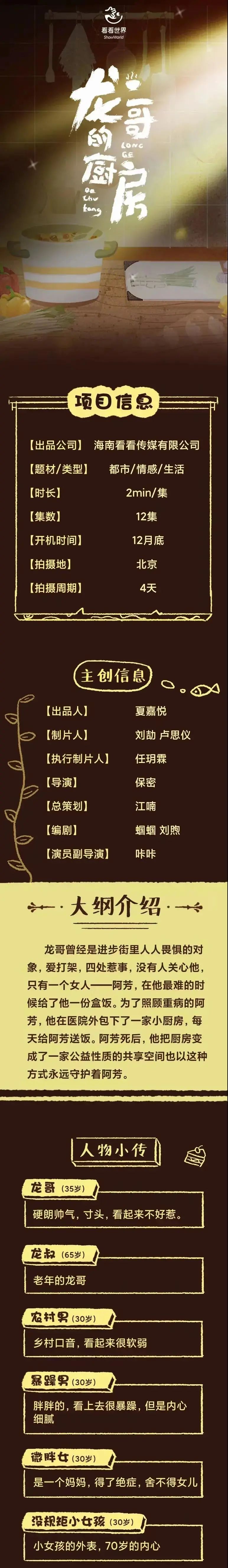 演员社群组讯020：都市情感剧《龙哥的厨房》、短片《此间迷途》